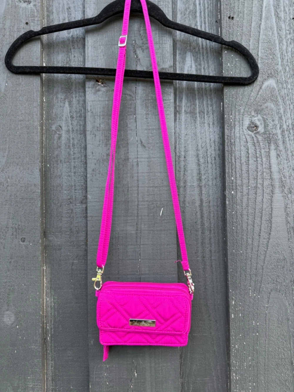 Vera Bradley Hot Pink Quilted Crossbody Wallet - Picture 12 of 12